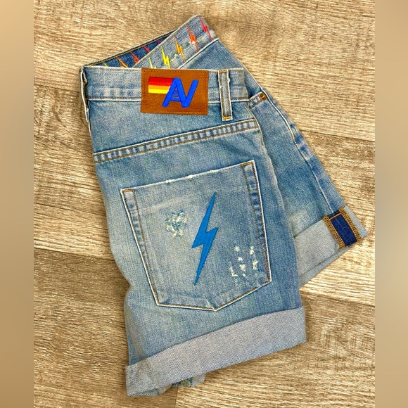 Aviator Nation Bolt Jean Shorts Size 26 - Picture 5 of 7